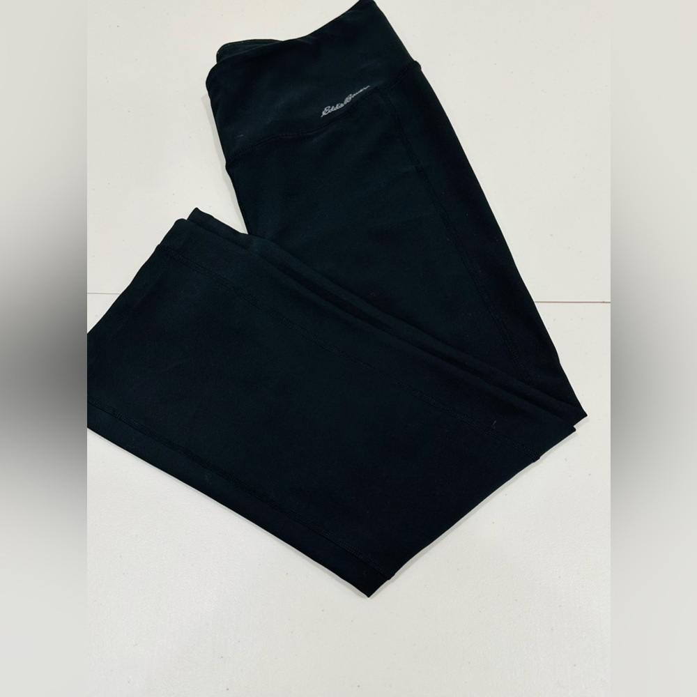 Eddie Bauer Womens Black Cropped Wide‎ Leg Leggings Size M